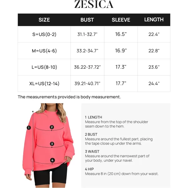 imageZESICA Womens 2023 Sweatshirts Casual Long Sleeve Mock Neck Y2K Fleece Loose Pullover Sweatshirt Tops with PocketsWatermelon
