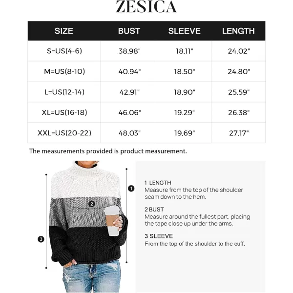 imageZESICA Womens 2023 Turtleneck Batwing Sleeve Loose Oversized Chunky Knitted Pullover Sweater Jumper TopsB Black