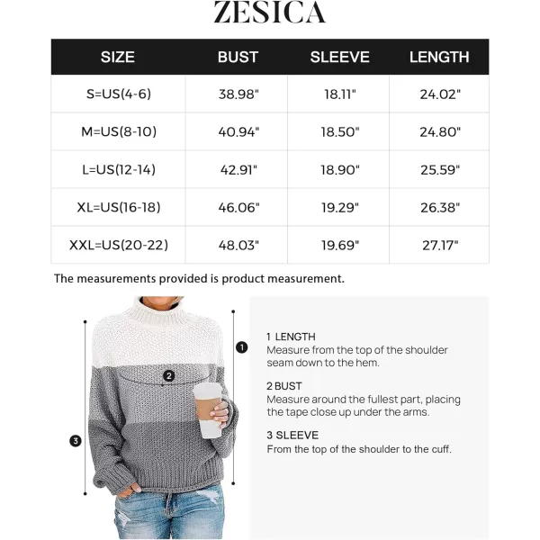 imageZESICA Womens 2023 Turtleneck Batwing Sleeve Loose Oversized Chunky Knitted Pullover Sweater Jumper TopsBampcharcoal