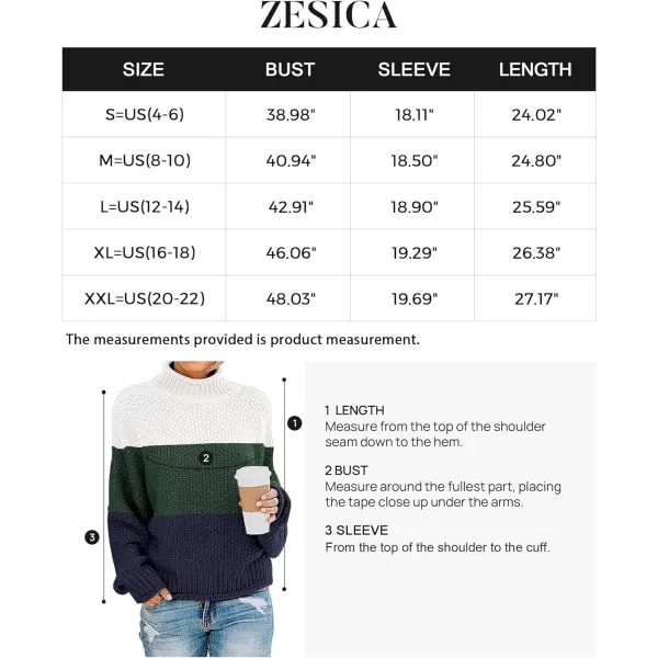 imageZESICA Womens 2023 Turtleneck Batwing Sleeve Loose Oversized Chunky Knitted Pullover Sweater Jumper TopsBampgreen