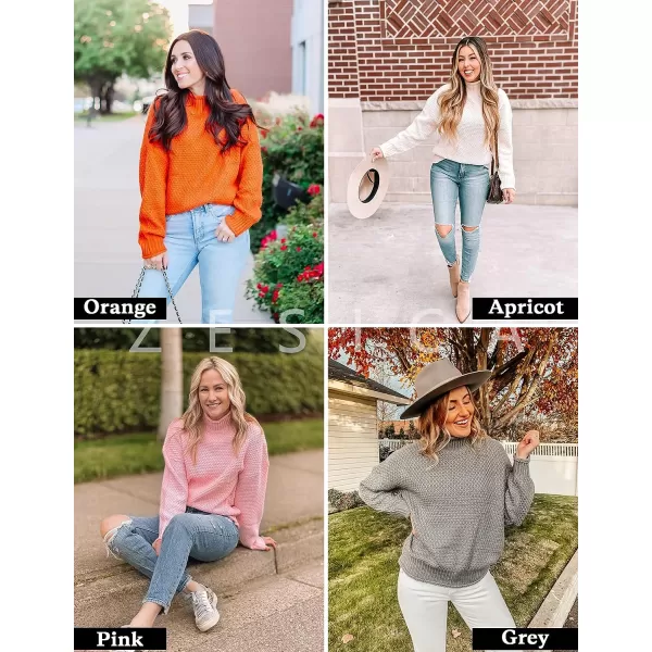 imageZESICA Womens 2023 Turtleneck Batwing Sleeve Loose Oversized Chunky Knitted Pullover Sweater Jumper TopsBampgreen