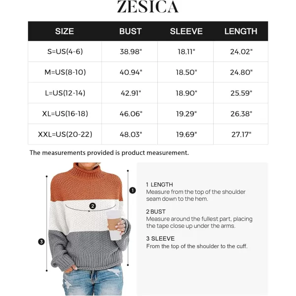 imageZESICA Womens 2023 Turtleneck Batwing Sleeve Loose Oversized Chunky Knitted Pullover Sweater Jumper TopsBamporange