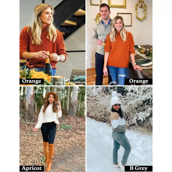 imageZESICA Womens 2023 Turtleneck Batwing Sleeve Loose Oversized Chunky Knitted Pullover Sweater Jumper TopsCoffee