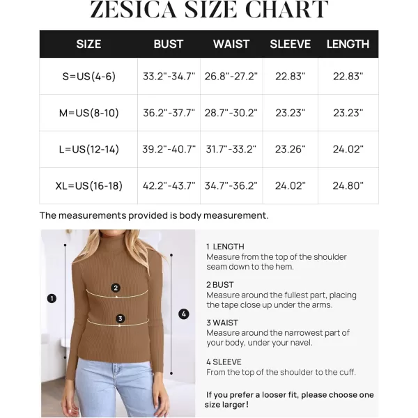 imageZESICA Womens 2023 Turtleneck Long Sleeve Knit Shirts Fall Basic Tops Slim Fitted Ribbed SweaterBrown