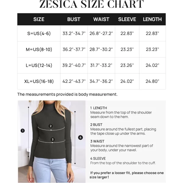 imageZESICA Womens 2023 Turtleneck Long Sleeve Knit Shirts Fall Basic Tops Slim Fitted Ribbed SweaterCharcoal