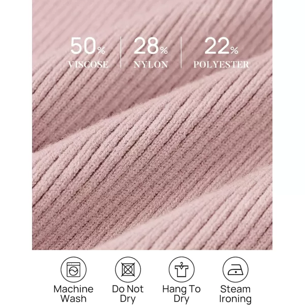 imageZESICA Womens 2023 Turtleneck Long Sleeve Knit Shirts Fall Basic Tops Slim Fitted Ribbed SweaterDustypink