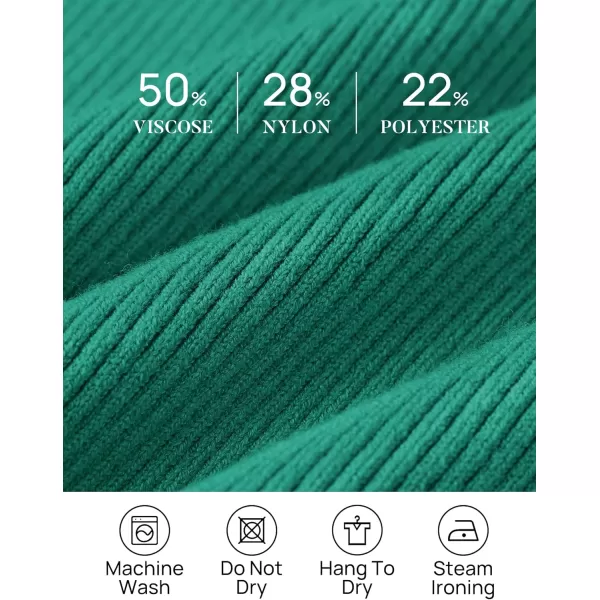 imageZESICA Womens 2023 Turtleneck Long Sleeve Knit Shirts Fall Basic Tops Slim Fitted Ribbed SweaterGreen