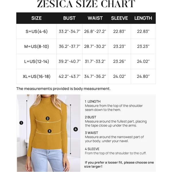 imageZESICA Womens 2023 Turtleneck Long Sleeve Knit Shirts Fall Basic Tops Slim Fitted Ribbed SweaterMustard