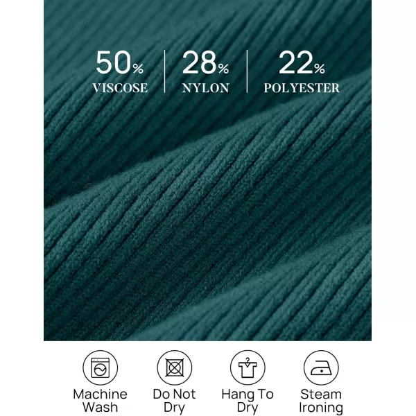 imageZESICA Womens 2023 Turtleneck Long Sleeve Knit Shirts Fall Basic Tops Slim Fitted Ribbed SweaterTeal