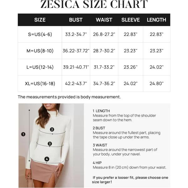 imageZESICA Womens 2023 Turtleneck Long Sleeve Knit Shirts Fall Basic Tops Slim Fitted Ribbed SweaterWhite