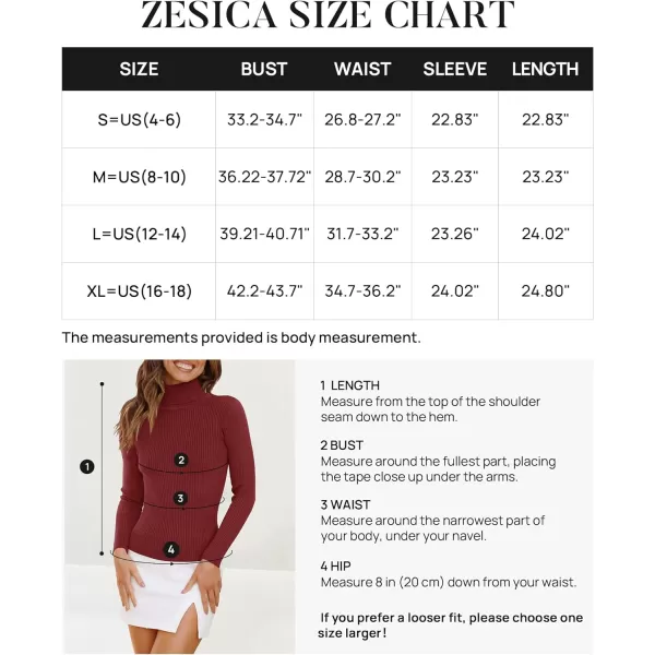 imageZESICA Womens 2023 Turtleneck Long Sleeve Knit Shirts Fall Basic Tops Slim Fitted Ribbed SweaterWine