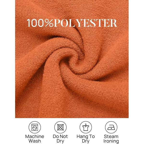 imageZESICA Womens 2023 Winter Long Sleeve 14 Zipper V Neck Loose Fuzzy Knitted Chunky Warm Pullover Sweater Jumper TopsOrange