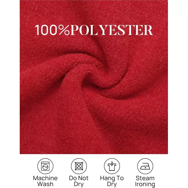 imageZESICA Womens 2023 Winter Long Sleeve 14 Zipper V Neck Loose Fuzzy Knitted Chunky Warm Pullover Sweater Jumper TopsRed