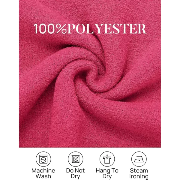 imageZESICA Womens 2023 Winter Long Sleeve 14 Zipper V Neck Loose Fuzzy Knitted Chunky Warm Pullover Sweater Jumper TopsRose