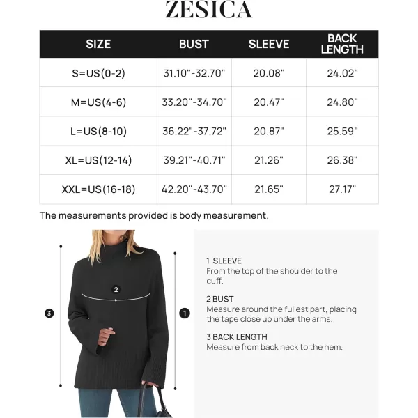 imageZESICA Womens 2023 Winter Sweaters Casual Turtleneck Long Sleeve Striped Side Slit Loose Pullover Sweater Jumper TopsDim