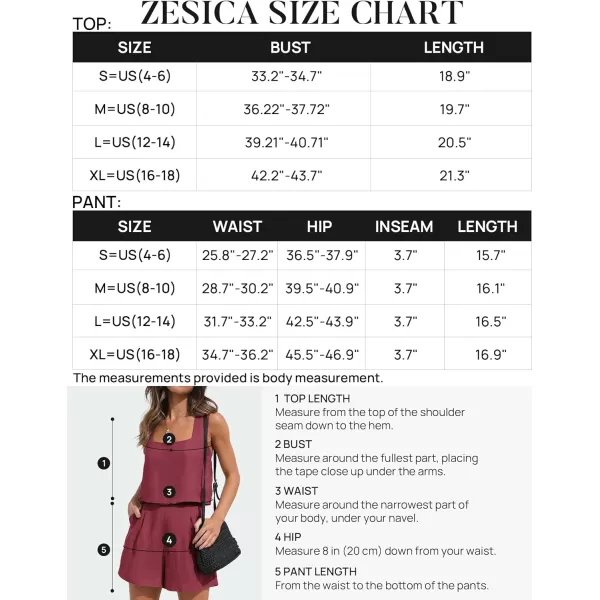 imageZESICA Womens 2024 2 Piece Set Linen Tank Crop Tops and Shorts Summer Two Piece Vacation Outfits TracksuitsPlum