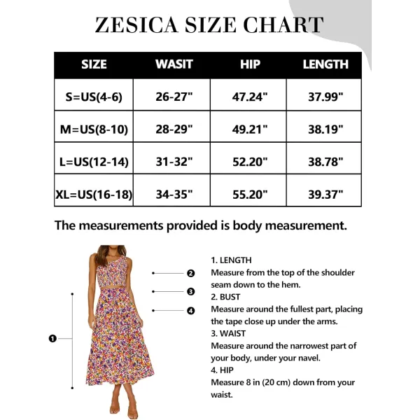 imageZESICA Womens 2024 Bohemian Floral Printed Elastic Waist A Line Maxi Skirt with PocketsDarkpurple