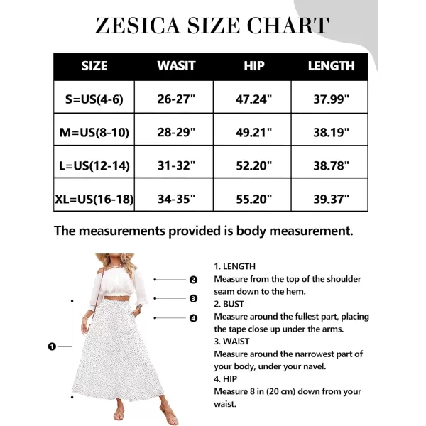 imageZESICA Womens 2024 Bohemian Floral Printed Elastic Waist A Line Maxi Skirt with PocketsIvory