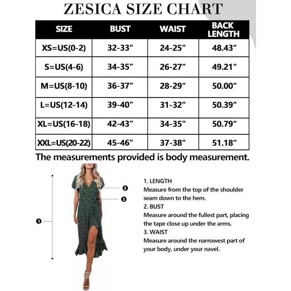 imageZESICA Womens 2024 Bohemian Floral Printed Wrap V Neck Short Sleeve Split Beach Party Maxi DressForest Greenfloral