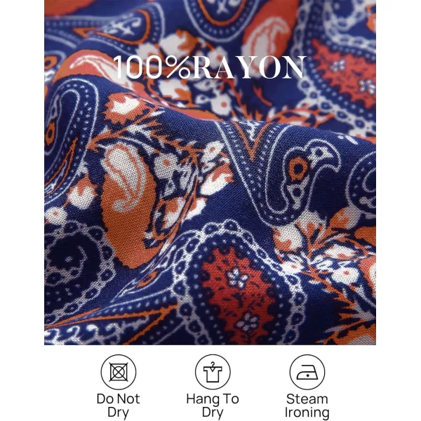 imageZESICA Womens 2024 Bohemian Floral Printed Wrap V Neck Short Sleeve Split Beach Party Maxi DressNavy Blue