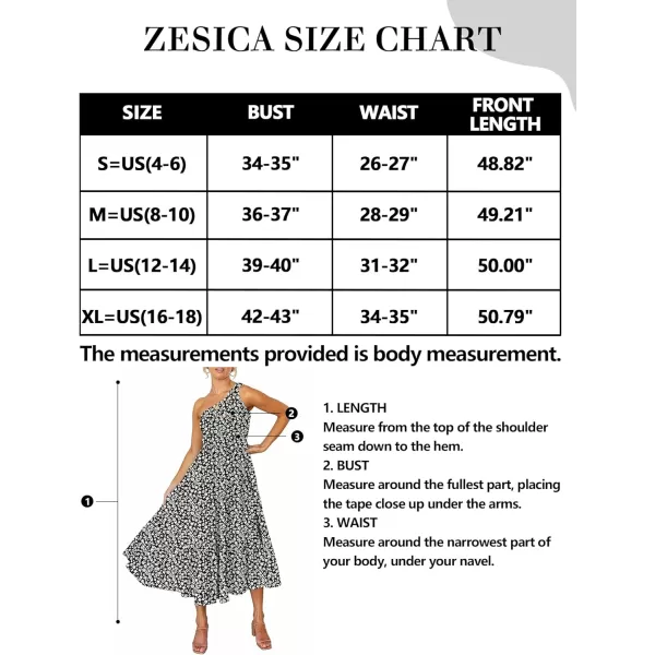 imageZESICA Womens 2024 Bohemian Summer Floral Print One Shoulder Sleeveless Smocked Ruffle Tiered Beach Long Midi DressGraphiack
