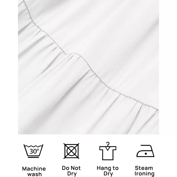 imageZESICA Womens 2024 Bohemian Summer Floral Print One Shoulder Sleeveless Smocked Ruffle Tiered Beach Long Midi DressWhite