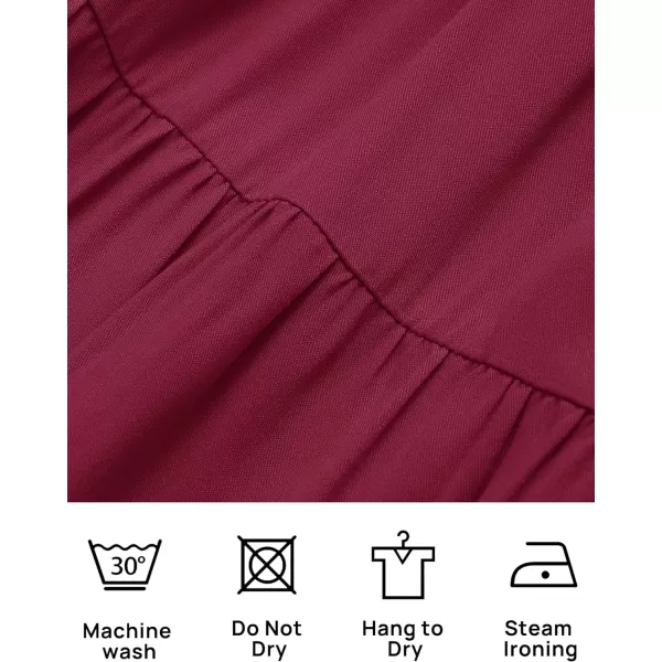 imageZESICA Womens 2024 Boho Sexy Off Shoulder Long Sleeve Smocked High Waist Side Split Flowy A Line Tiered Long Maxi DressFuchsia