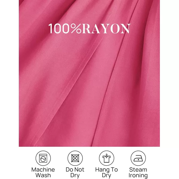 imageZESICA Womens 2024 Boho Sexy Off Shoulder Long Sleeve Smocked High Waist Side Split Flowy A Line Tiered Long Maxi DressRose