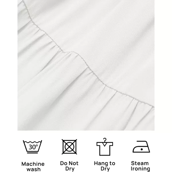imageZESICA Womens 2024 Boho Summer Square Neck Puff Sleeve Off Shoulder Smocked Tiered Casual A Line Short Mini DressWhite