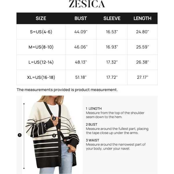 imageZESICA Womens 2024 Casual Long Sleeve Cardigan V Neck Button Down Open Front Knit Loose Oversized Sweater CoatApricot