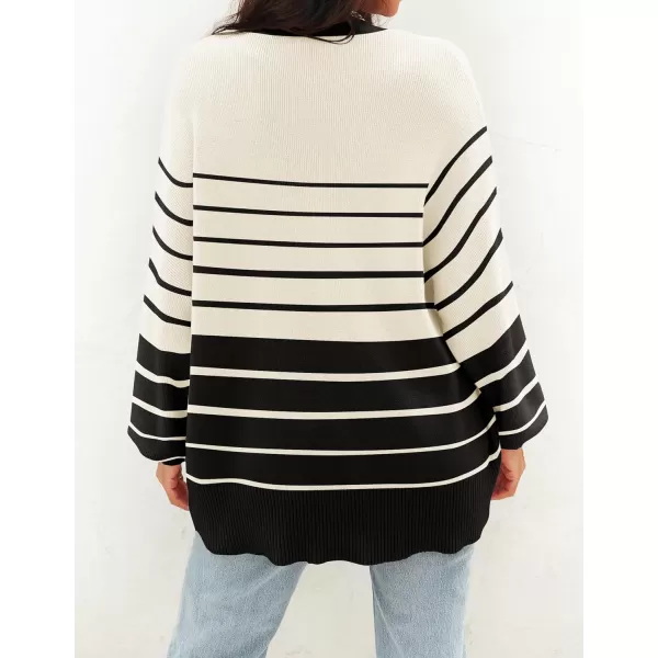 imageZESICA Womens 2024 Casual Long Sleeve Cardigan V Neck Button Down Open Front Knit Loose Oversized Sweater CoatApricot