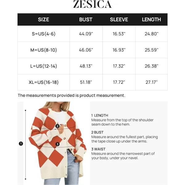 imageZESICA Womens 2024 Casual Long Sleeve Cardigan V Neck Button Down Open Front Knit Loose Oversized Sweater CoatBrickred