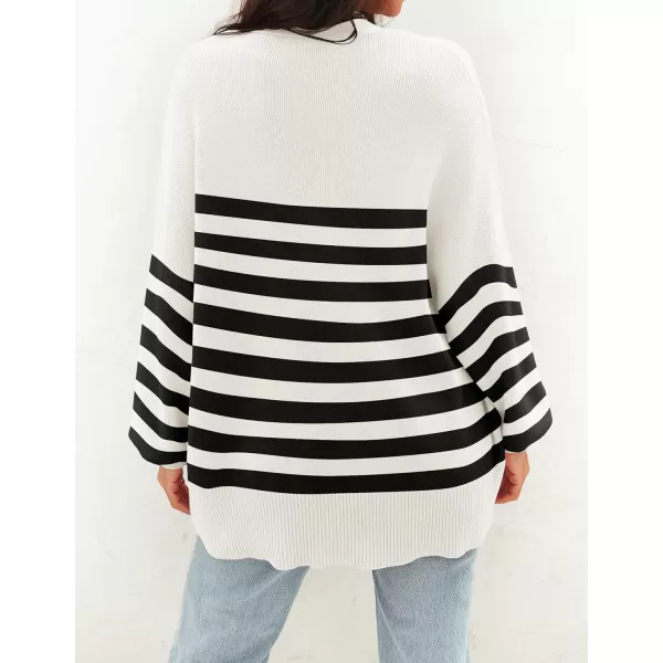 imageZESICA Womens 2024 Casual Long Sleeve Cardigan V Neck Button Down Open Front Knit Loose Oversized Sweater CoatIvory