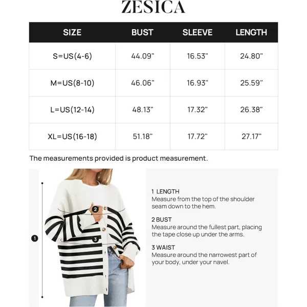 imageZESICA Womens 2024 Casual Long Sleeve Cardigan V Neck Button Down Open Front Knit Loose Oversized Sweater CoatIvory