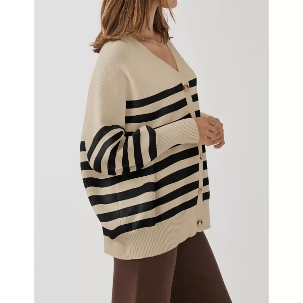 imageZESICA Womens 2024 Casual Long Sleeve Cardigan V Neck Button Down Open Front Knit Loose Oversized Sweater CoatToffee
