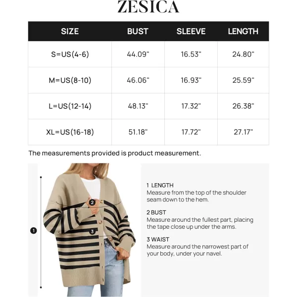 imageZESICA Womens 2024 Casual Long Sleeve Cardigan V Neck Button Down Open Front Knit Loose Oversized Sweater CoatToffee