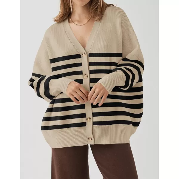 imageZESICA Womens 2024 Casual Long Sleeve Cardigan V Neck Button Down Open Front Knit Loose Oversized Sweater CoatToffee