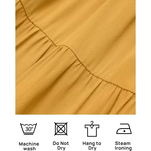imageZESICA Womens 2024 Casual Long Sleeve Crew Neck High Waist Smocked Flowy Tiered Midi DressGinger