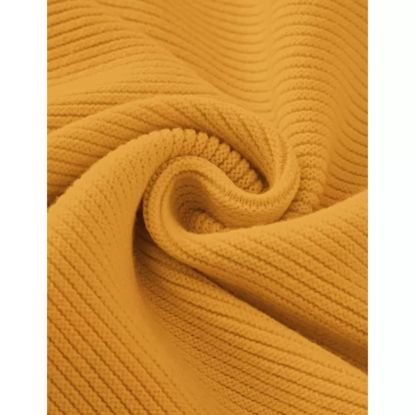 imageZESICA Womens 2024 Crew Neck Long Lantern Sleeve Casual Loose Ribbed Knit Solid Soft Pullover Sweater TopsGinger