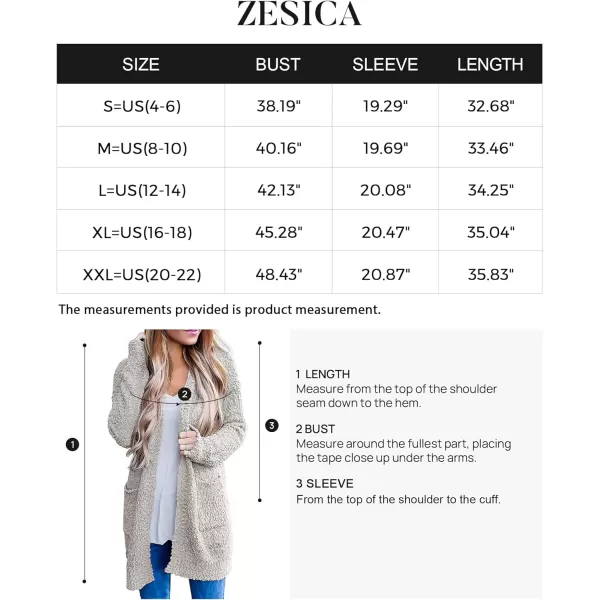 imageZESICA Womens 2024 Fall Casual Long Sleeve Open Front Soft Chunky Knit Sweater Cardigan OuterwearBeige