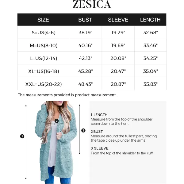 imageZESICA Womens 2024 Fall Casual Long Sleeve Open Front Soft Chunky Knit Sweater Cardigan OuterwearSage