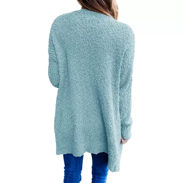 imageZESICA Womens 2024 Fall Casual Long Sleeve Open Front Soft Chunky Knit Sweater Cardigan OuterwearSage
