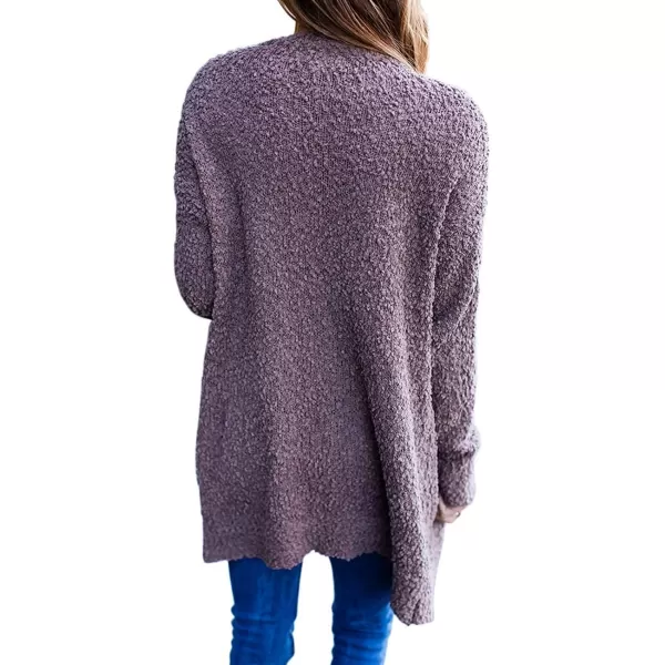 imageZESICA Womens 2024 Fall Casual Long Sleeve Open Front Soft Chunky Knit Sweater Cardigan OuterwearTaro
