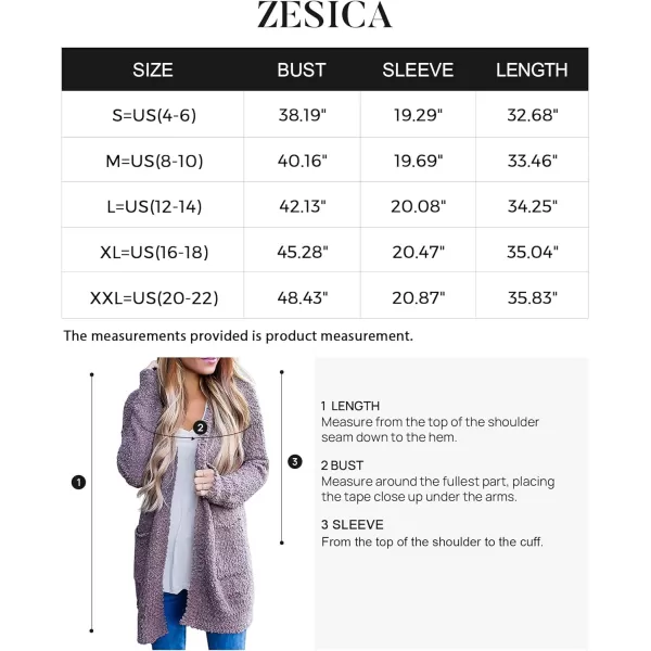 imageZESICA Womens 2024 Fall Casual Long Sleeve Open Front Soft Chunky Knit Sweater Cardigan OuterwearTaro