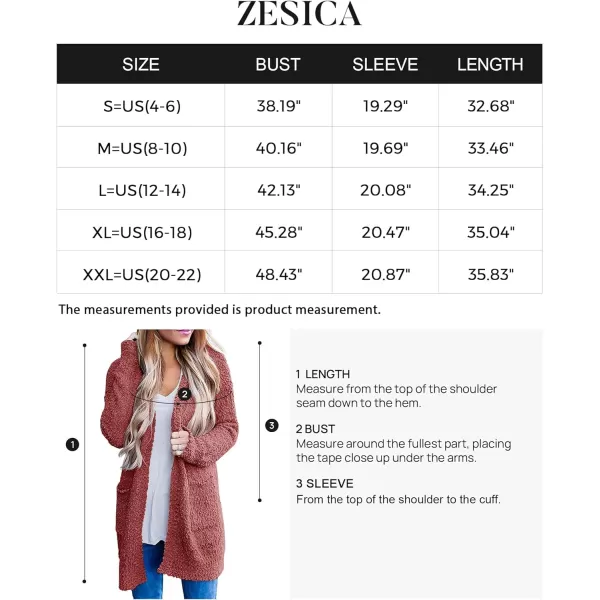 imageZESICA Womens 2024 Fall Casual Long Sleeve Open Front Soft Chunky Knit Sweater Cardigan OuterwearTearose