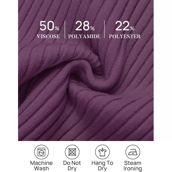 imageZESICA Womens 2024 Fall Fashion Long Sleeve Shirts Crewneck Cut Out Ribbed Knit Slim Fitted Sweater TopsPurple
