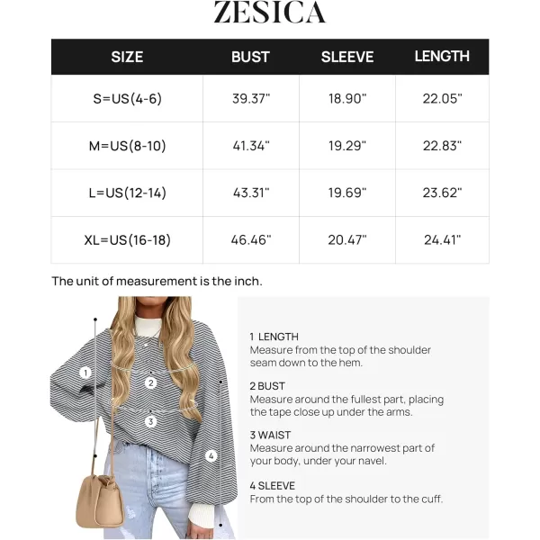 imageZESICA Womens 2024 Fall Fashion Turtleneck Long Sleeve Striped Ribbed Knit Loose Pullover Sweater TopsCarbon