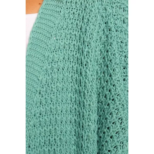 imageZESICA Womens 2024 Fall Long Batwing Sleeve Open Front Chunky Knit Cardigan SweaterGreen