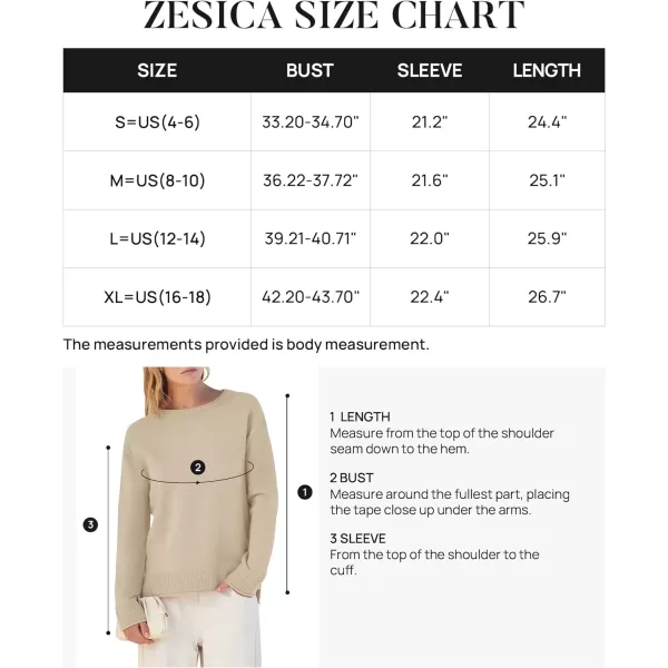 imageZESICA Womens 2024 Fall Long Sleeve Crew Neck Soft Knit Side Slit Comfy Loose Pullover Sweater Jumper TopsApricot