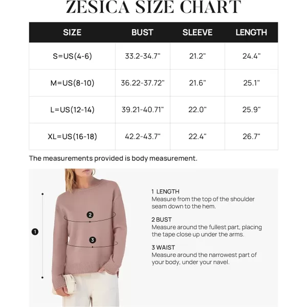 imageZESICA Womens 2024 Fall Long Sleeve Crew Neck Soft Knit Side Slit Comfy Loose Pullover Sweater Jumper TopsPink